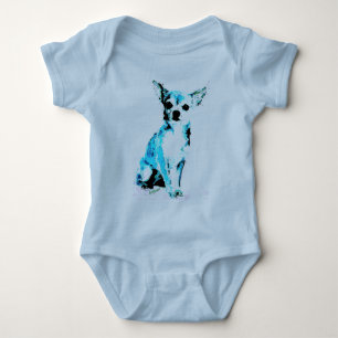 Blue Chihuahua Cute Baby Bodysuit