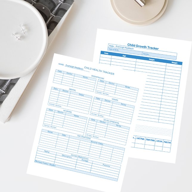 Blue Child Healthcare and Growth Tracker Pages (Creator Uploaded)