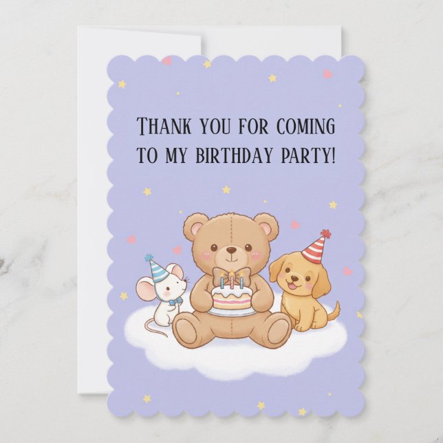 Blue Childish Birthday Invitation Card – Fun Kid (Front)