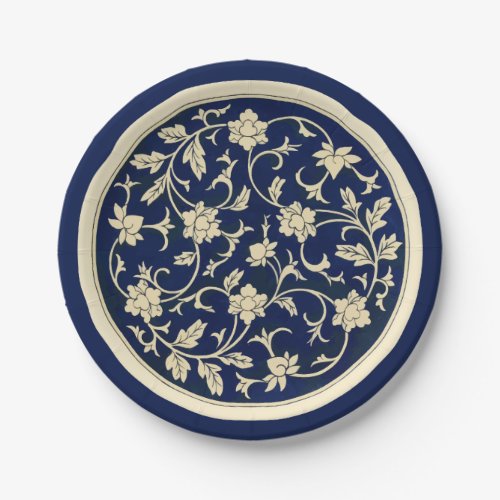 Blue China Floral Chinese Ornament Paper Plates