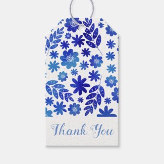 Blue China Hand Drawn Floral Pattern
