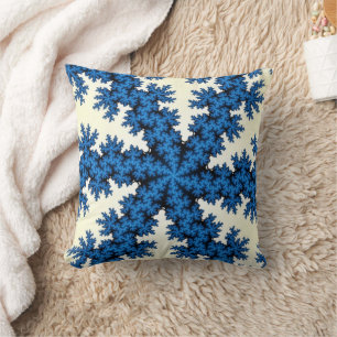 Blue China Snowflake Throw Pillow