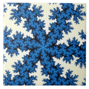 Blue China Snowflake Tile