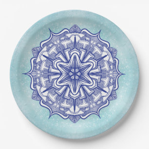 Blue China Style with creatures Paper Plates