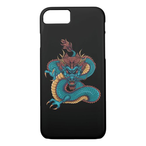 blue chinese dragon iPhone 87 case