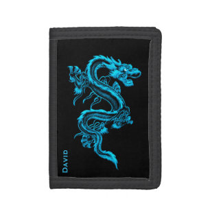 Blue Chinese Dragon Custom Wallet
