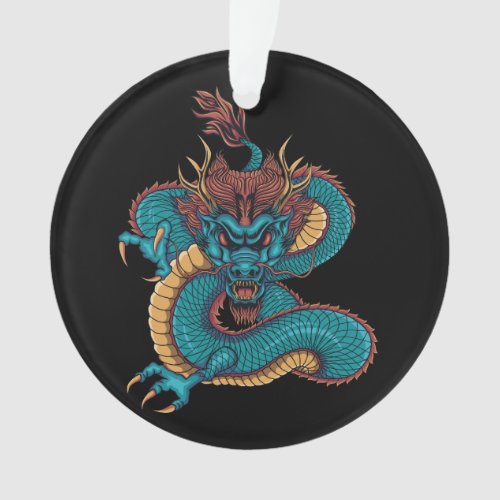 blue chinese dragon ornament