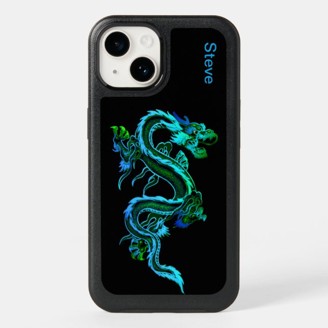 Blue Chinese Dragon Otterbox iPhone Case (Back)