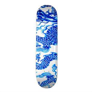 Blue Chinese Dragon Vintage Vase Art Wall Board