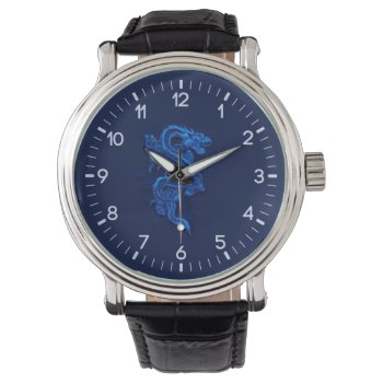 Blue Chinese Dragon Watch by WatchMinion at Zazzle