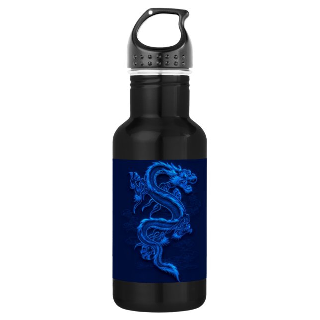 Blue Chinese Dragon Water Bottle (Front)