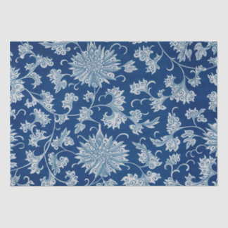 Blue Chinese Ornaments Decoupage Prints  Tissue Paper