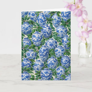 Blue Chinese Porcelain Ginger Jar Card
