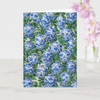 Blue Chinese Porcelain Ginger Jar Card