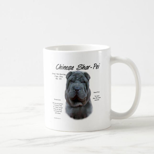 Blue Chinese Shar Pei History, Sharpei, Shar-pei Coffee Mug (Right)