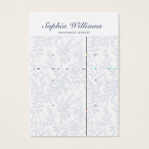 Blue Chinoiserie 3 Pair Studs Earring Display Card