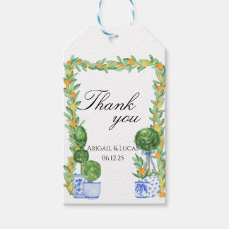 Blue Chinoiserie and Topiary Gift Tag