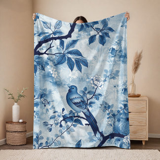 Blue Chinoiserie Blanket Gift for Her, Mom & Nana