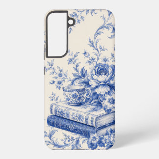 Blue Chinoiserie Books and Tea Phone Case