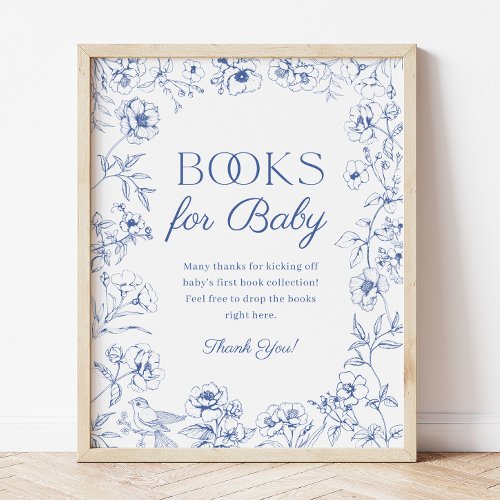 Blue Chinoiserie Books for Baby Sign