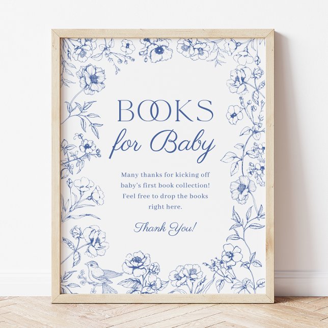 Blue Chinoiserie Books for Baby Sign (Creator Uploaded)