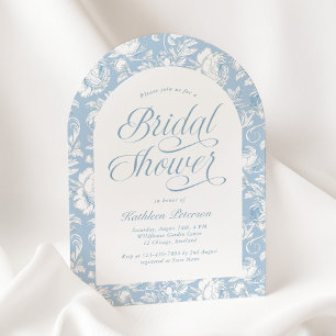 Blue Chinoiserie Bridal Shower Invitation