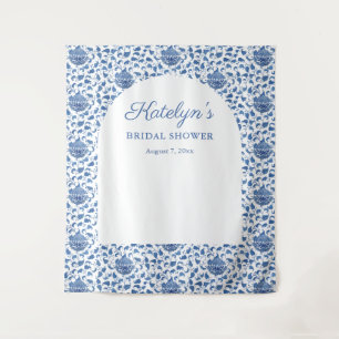 Blue Chinoiserie Bridal Shower Photo Backdrop