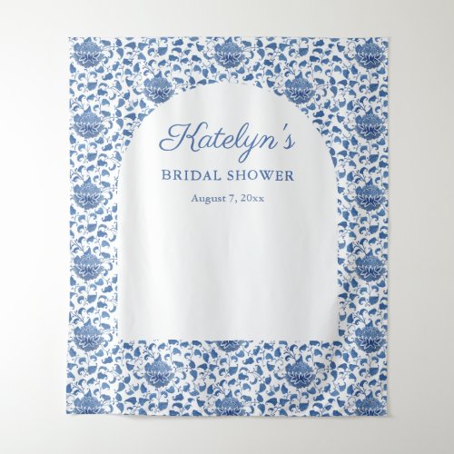 Blue Chinoiserie Bridal Shower Photo Backdrop