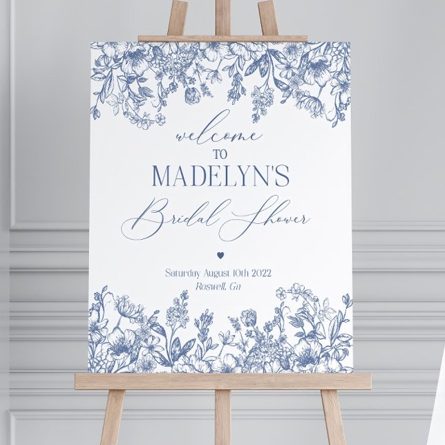 Blue Chinoiserie Bridal Shower Welcome Sign Printa (Creator Uploaded)