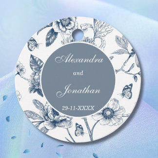 Blue Chinoiserie Christian Wedding Thank You Favor Tags