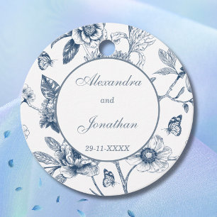 Blue Chinoiserie Christian Wedding Thank You Favor Tags