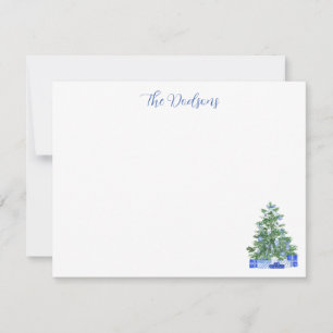 Blue Chinoiserie Christmas Tree Note Card