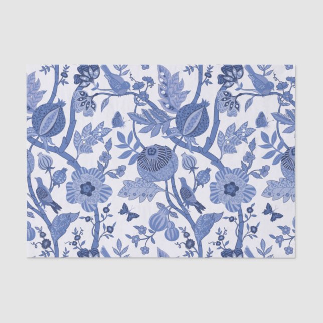 Blue Chinoiserie Design Decoupage Tissue Paper (Front)