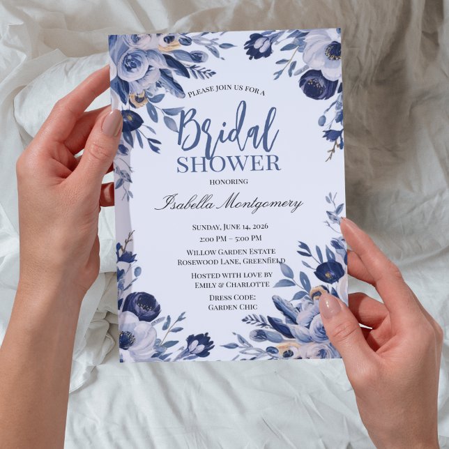 Blue Chinoiserie Floral Blue Palette Invitation (Blue Chinoiserie Floral Blue Palette Invitations
)