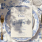 Blue Chinoiserie Floral Botanical Wedding Save The Date