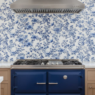 Blue Chinoiserie Floral   Ceramic Tile