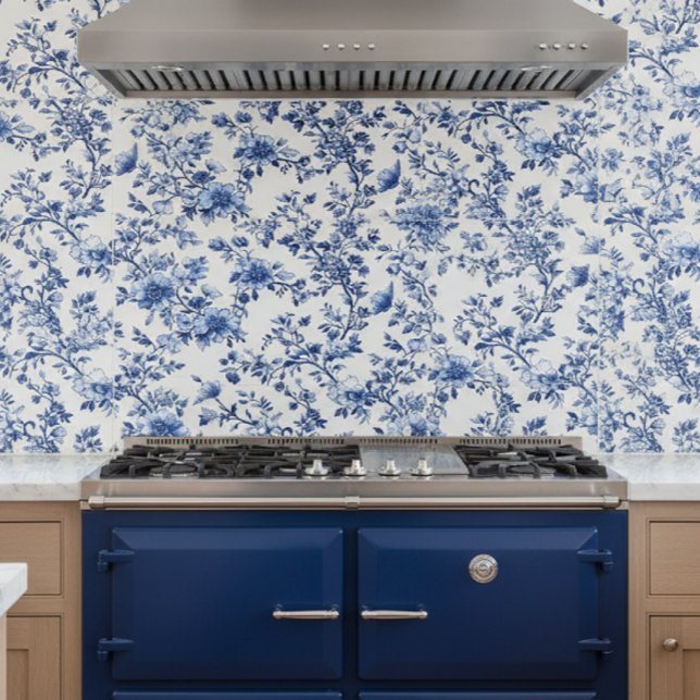 Blue Chinoiserie Floral   Ceramic Tile (Creator Uploaded)