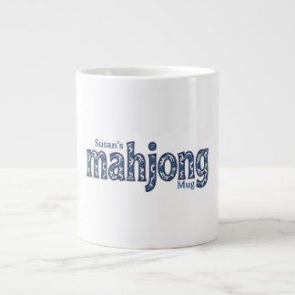 Blue Chinoiserie Floral Custom Mahjong Giant Coffee Mug