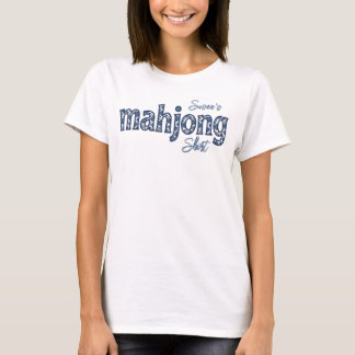 Blue Chinoiserie Floral Custom Mahjong T-Shirt