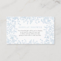 Blue Chinoiserie floral Display Shower Card