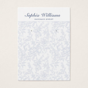 Blue Chinoiserie Floral Earring Display Card