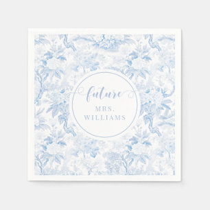 Blue Chinoiserie Floral Future Mrs Bridal Shower Napkins