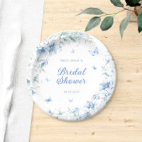 Blue Chinoiserie Floral Watercolor Bridal Shower