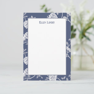 Blue Chinoiserie Flowers Thank You Card