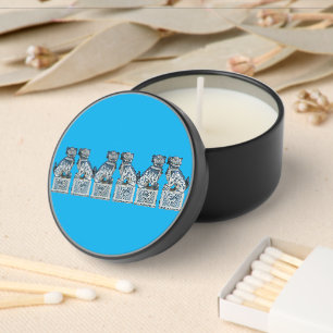 Blue Chinoiserie Foo Dogs Mini Candle Favors