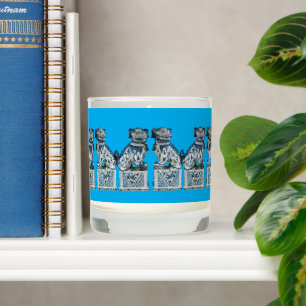 Blue Chinoiserie Foo Dogs Scented Candle