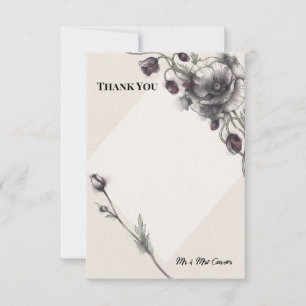 Blue Chinoiserie Garden Wedding Thank You Card