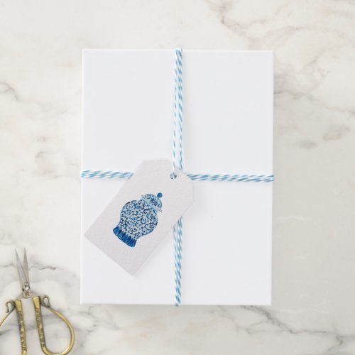 Blue Chinoiserie Ginger Jar Jars  Gift Tags