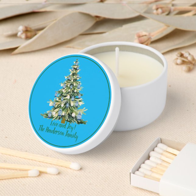 Blue Chinoiserie Ginger Jar   Mini Candle Favors (Insitu)