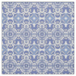 Blue chinoiserie horizontal repeat pattern fabric